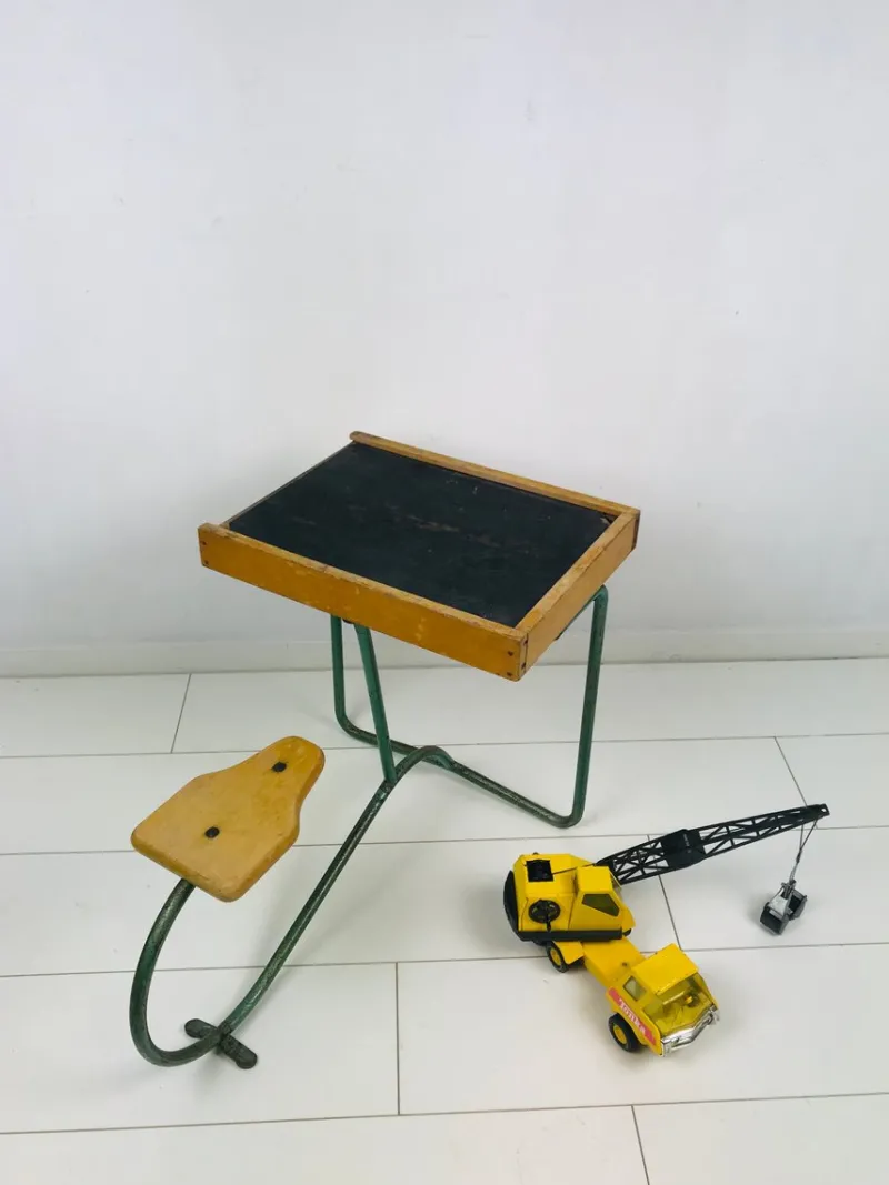 Best Pamono Vintage Industrial Metal and Wood Children's Desk