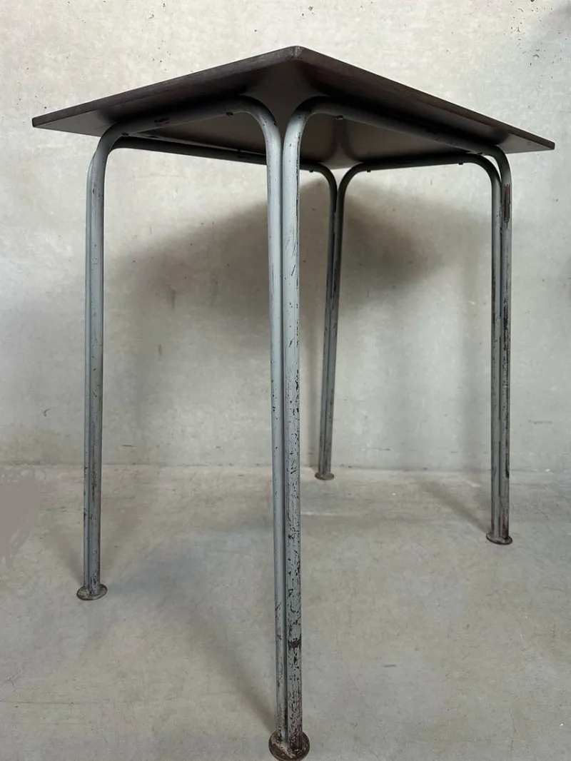 New Pamono Vintage Industrial Steel and Composite School Desk, 1960s