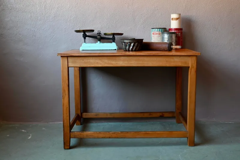 Hot Pamono Vintage Industrial Wooden Workshop Drapers Table