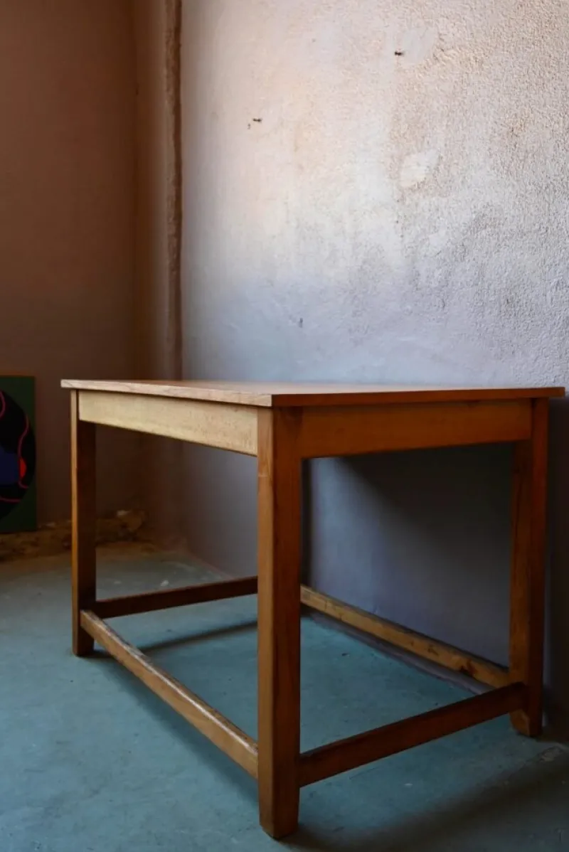 Hot Pamono Vintage Industrial Wooden Workshop Drapers Table