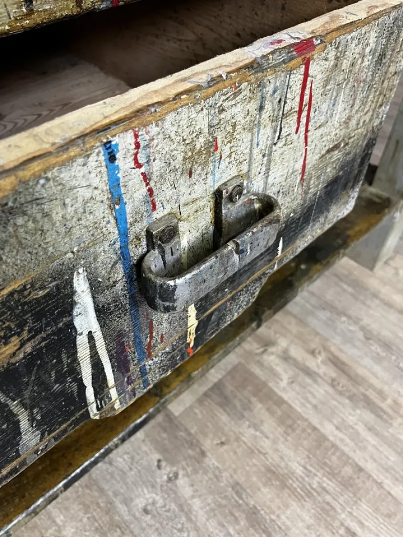 Pamono Vintage Industrial Workbench in Spruce> Worktables & Workbenches