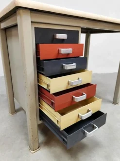 Pamono Vintage Industrial Writing Desk by Andre Cordemeyer for Gispen, 1950s> Desks