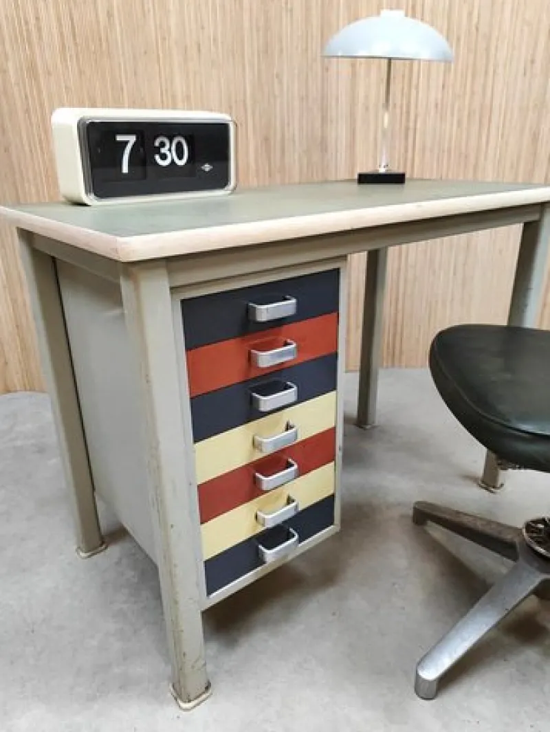 Pamono Vintage Industrial Writing Desk by Andre Cordemeyer for Gispen, 1950s> Desks