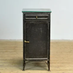 Best Pamono Vintage Iron and Glass Nightstands, 1900s, Set of 2