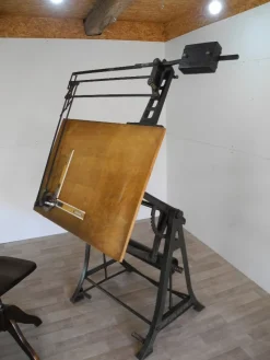 New Pamono Vintage Iron Architects Drawing Table, 1920s