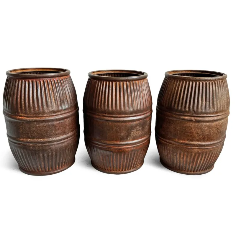 Best Pamono Vintage Iron Grain Barrel, 1960s