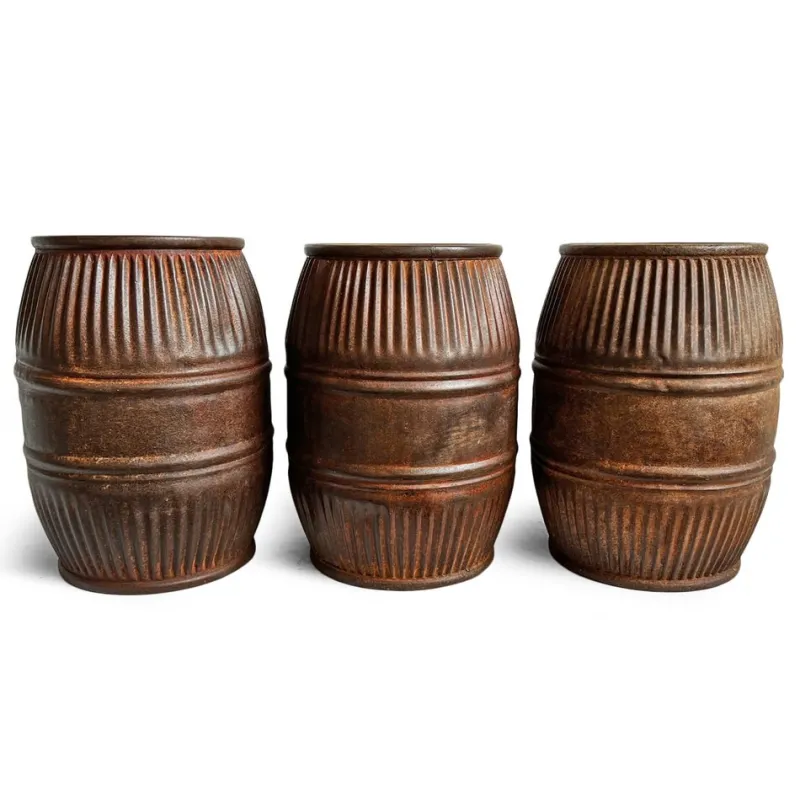 Best Pamono Vintage Iron Grain Barrel, 1960s