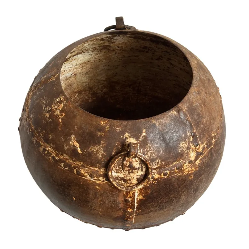 Pamono Vintage Iron Rivet Pot Planter, 1960s> Planters And Jardiniere