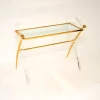 Pamono Vintage Italian Acrylic Glass and Gold Finish Console Table, 1970s> Console Tables