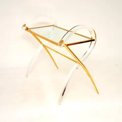 Pamono Vintage Italian Acrylic Glass and Gold Finish Console Table, 1970s><noscript><img width=
