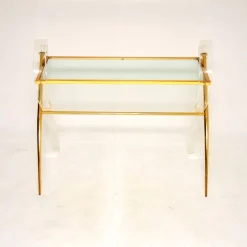 Pamono Vintage Italian Acrylic Glass and Gold Finish Console Table, 1970s><noscript><img width=