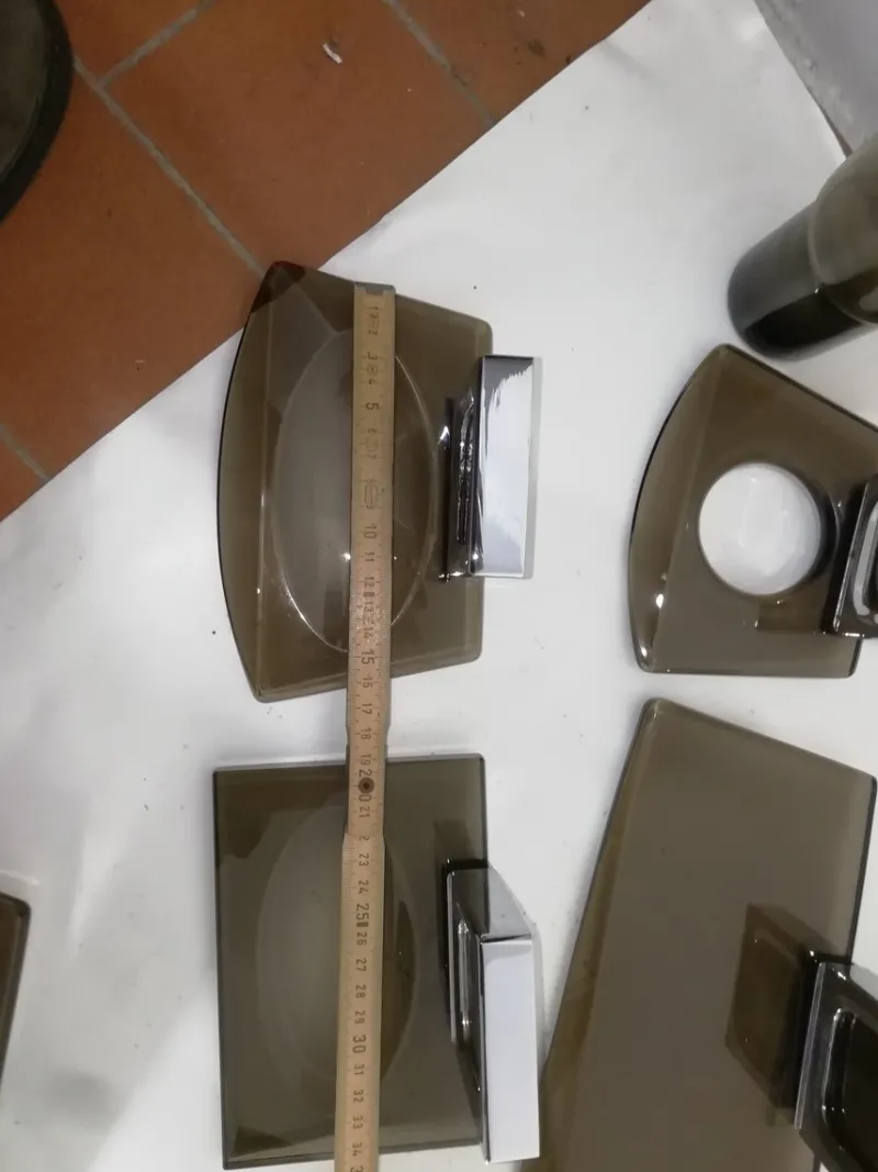 Pamono Vintage Italian Bathroom Set from Fontana Arte, 1960s, Set of 13> Architectural Elements