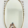 Online Pamono Vintage Italian Brass Wall Mirror, 1960s