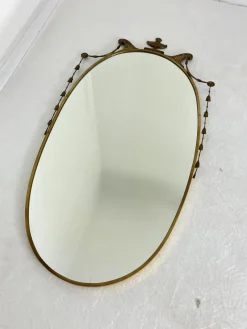 Online Pamono Vintage Italian Brass Wall Mirror, 1960s