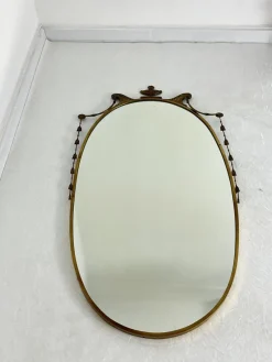 Online Pamono Vintage Italian Brass Wall Mirror, 1960s
