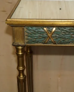 Pamono Vintage Italian Carved Console Table with Glass Mirrored Top><noscript><img width=