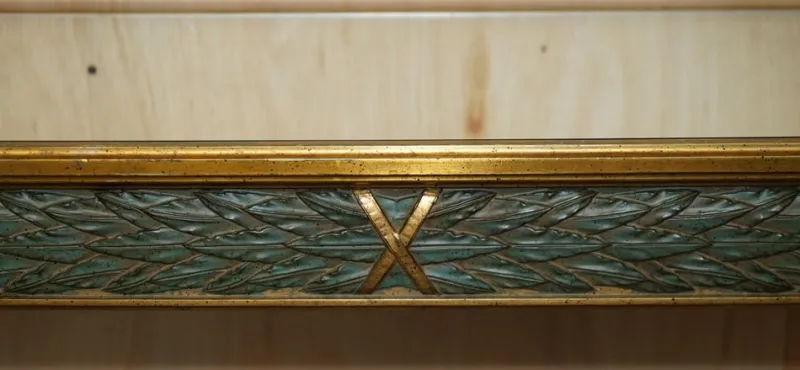 Pamono Vintage Italian Carved Console Table with Glass Mirrored Top> Console Tables