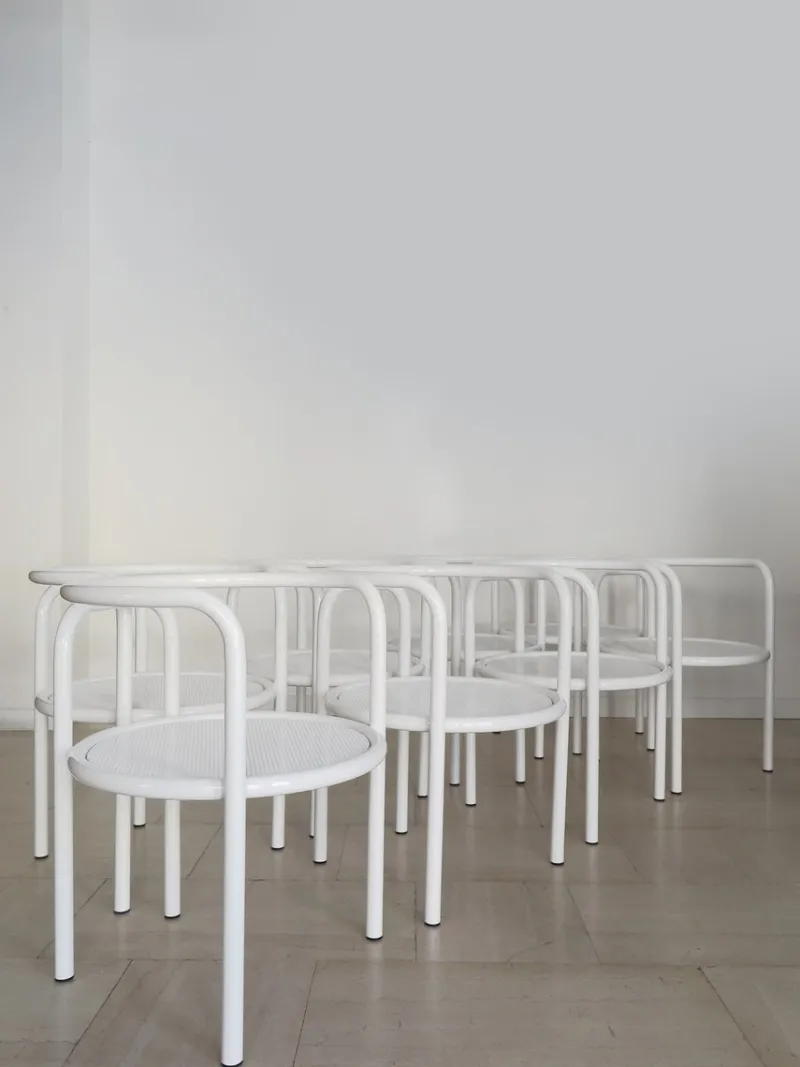 Pamono Vintage Italian Chairs by Gae Aulenti for Poltronova, 1960s, Set of 8> Garden Seating