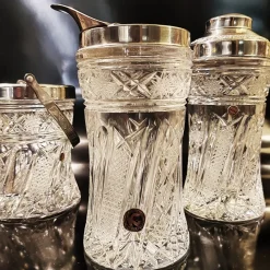 Pamono Vintage Italian Cocktail Shaker and Ice Bucket in Lead Crystal by Kristall Krisla, 1960s, Set of 3> Ice Buckets & Wine Coolers