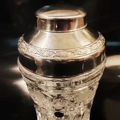 Pamono Vintage Italian Cocktail Shaker and Ice Bucket in Lead Crystal by Kristall Krisla, 1960s, Set of 3><noscript><img width=