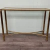 Pamono Vintage Italian Console in Brass Metal and Edged Glass Top, 1980s> Console Tables