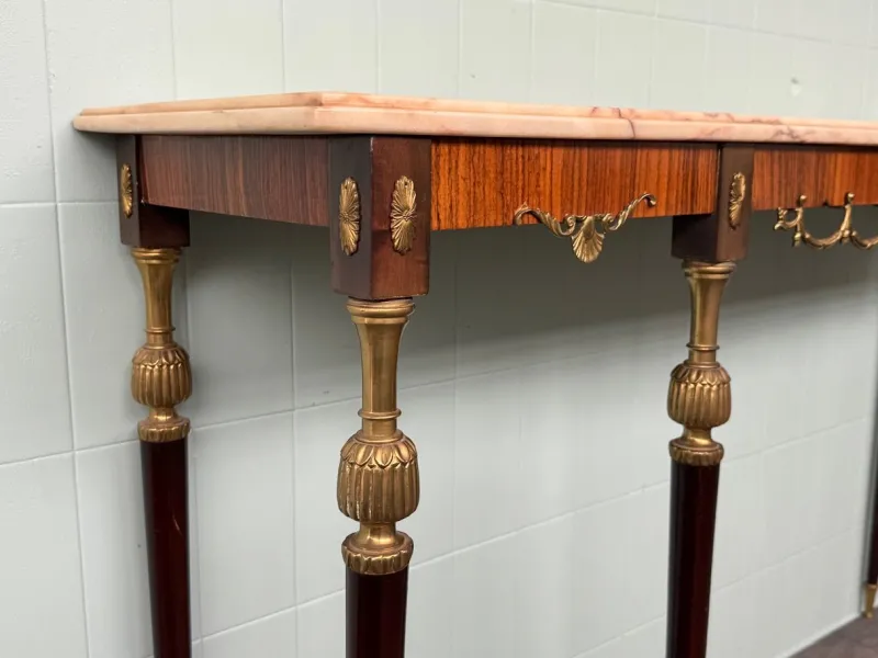 Pamono Vintage Italian Console with Marble Top, 1960s> Console Tables