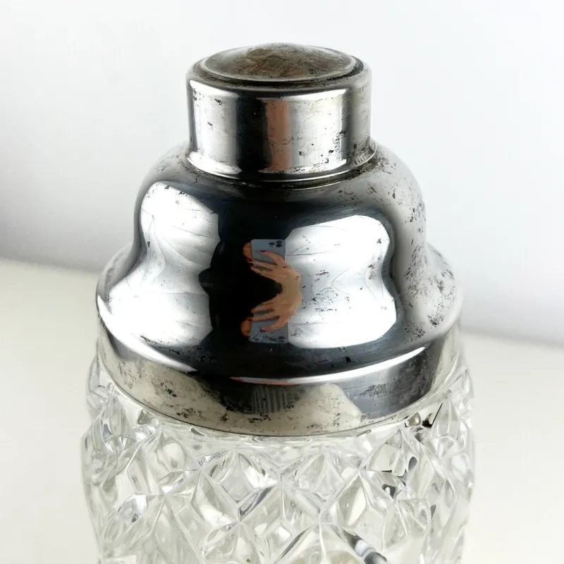 Pamono Vintage Italian Crystal and Silver Cocktail Shaker, 1940s> Dinnerware Accessories