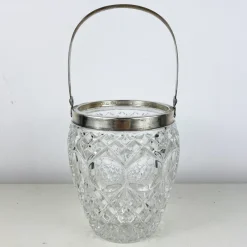 Pamono Vintage Italian Crystal and Silver Ice Bucket, 1940s> Ice Buckets & Wine Coolers