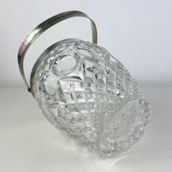 Pamono Vintage Italian Crystal and Silver Ice Bucket, 1940s><noscript><img width=