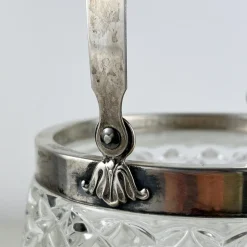 Pamono Vintage Italian Crystal and Silver Ice Bucket, 1940s><noscript><img width=