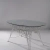 Pamono Vintage Italian Dining Table in White Iron and Glass, 1960> Garden Tables