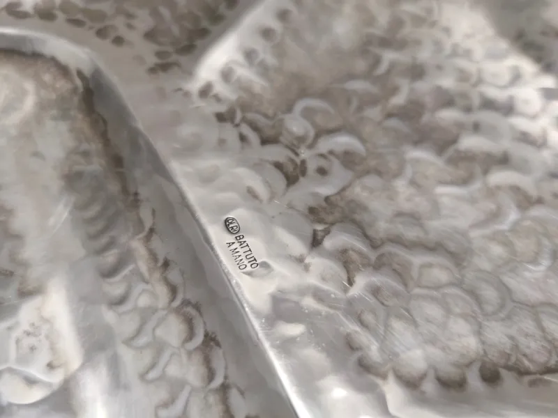 Outlet Pamono Vintage Italian Embossed Silver Plated Tray by Olri, 1950s