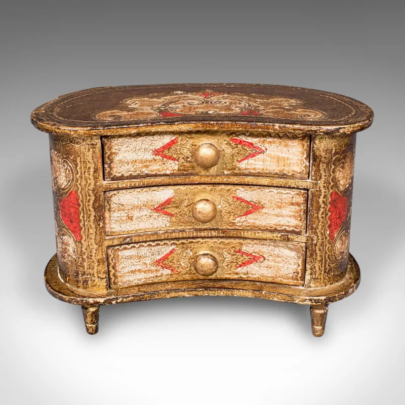 Pamono Vintage Italian Florentine Jewellery Box with Drawers, 1960s> Trunks Crates & Baskets