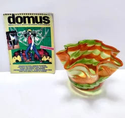 Best Pamono Vintage Italian Green and Orange Murano Glass Vase from Fratelli Toso, 1980s