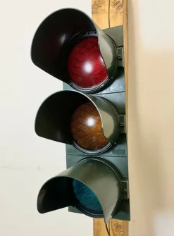Pamono Vintage Italian Green Traffic Lights, 1980s><noscript><img width=