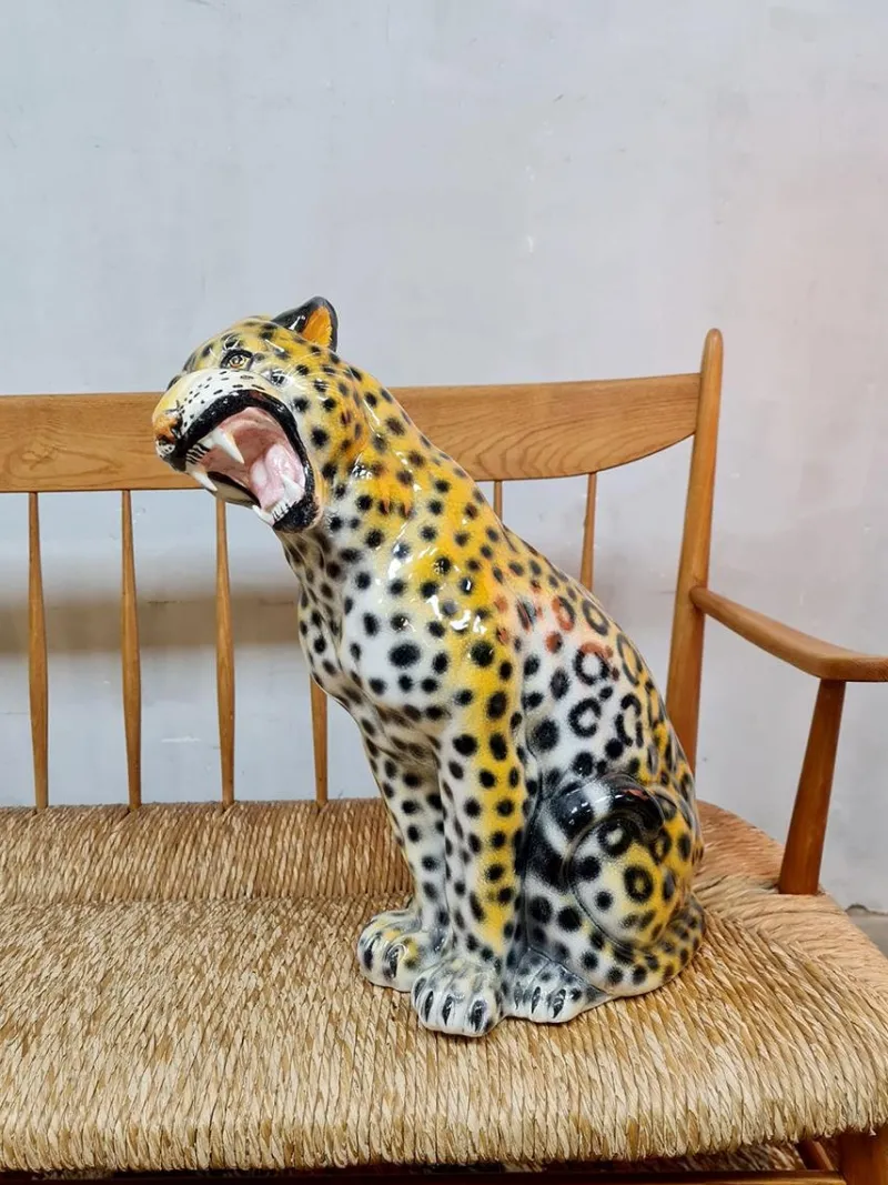 Sale Pamono Vintage Italian Handmade Ceramic Leopard Cheetah Sculpture