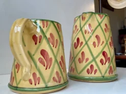 Pamono Vintage Italian Hand-Painted Pottery Jugs from Lamas, Set of 2><noscript><img width=