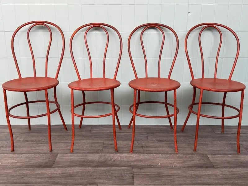 Pamono Vintage Italian Iron Garden Chairs, 1950s, Set of 4> Garden Seating