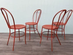 Pamono Vintage Italian Iron Garden Chairs, 1950s, Set of 4><noscript><img width=