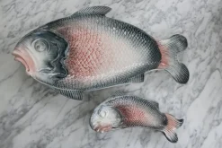 Pamono Vintage Italian Keramik Fish Service by R. Blanche, 1960s, Set of 16><noscript><img width=