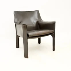 Discount Pamono Vintage Italian Leather CAB Armchair attributed to Mario Bellini for Cassina, 1970s