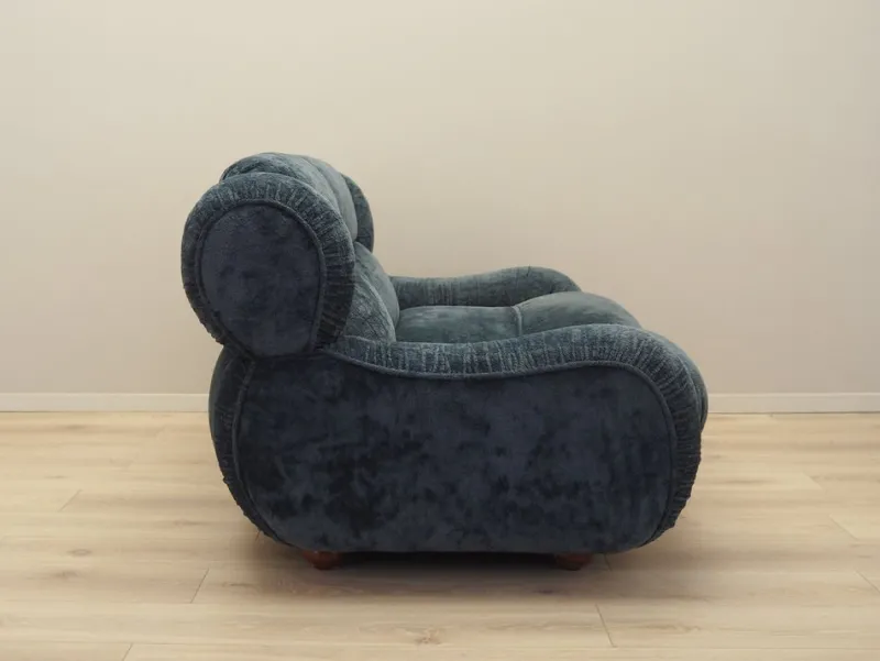 Pamono Vintage Italian Navy Blue Velour Sofa, 1970s> Couches & Sofas