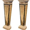 Pamono Vintage Italian Neoclassical Inlaid Marble Pedestals, 1970, Set of 2> Pedestals And Columns