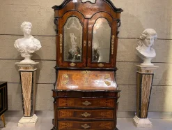 Pamono Vintage Italian Neoclassical Inlaid Marble Pedestals, 1970, Set of 2><noscript><img width=