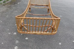New Pamono Vintage Italian Rattan Bed, 1960s