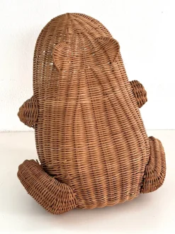Online Pamono Vintage Italian Rattan Frog Basket, 1980s