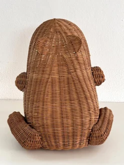 Online Pamono Vintage Italian Rattan Frog Basket, 1980s