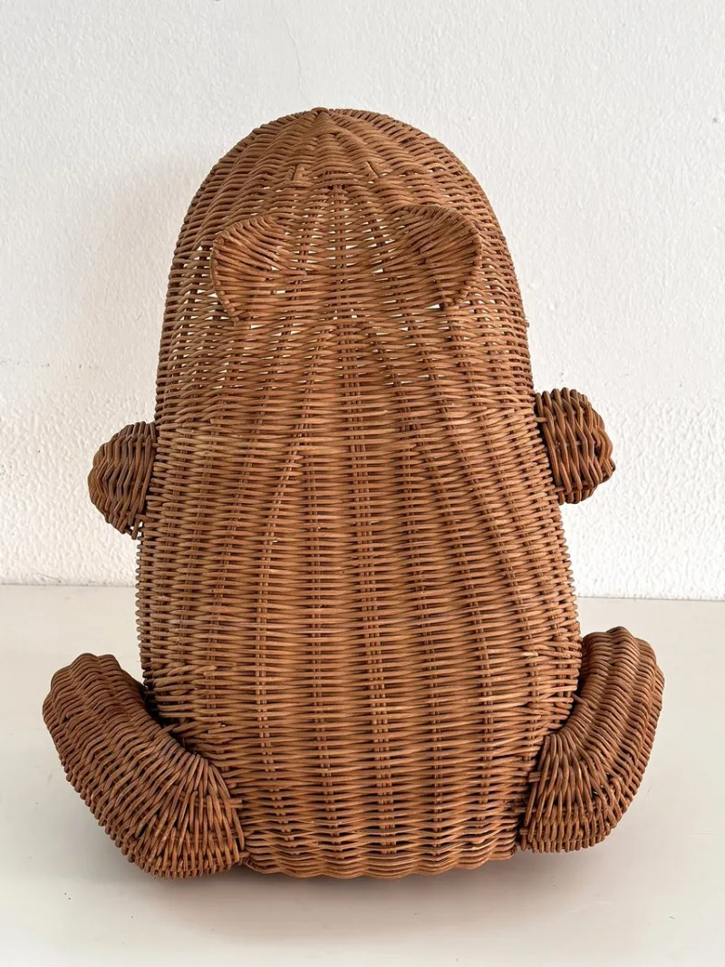 Online Pamono Vintage Italian Rattan Frog Basket, 1980s