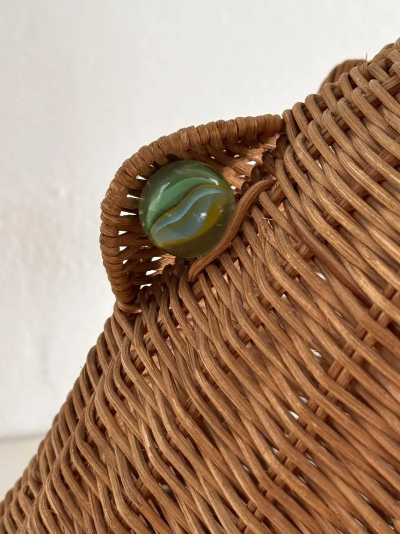Online Pamono Vintage Italian Rattan Frog Basket, 1980s