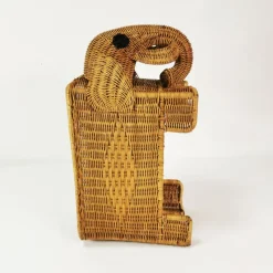 Best Pamono Vintage Italian Rattan Newspaper Rack, 1970s